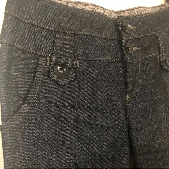 BOOM BOOM Jeans Womens Juniors 7 Low Rise Jeans Dark Wash Buttons NWOT - Picture 7 of 14